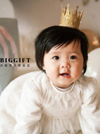 BIGGIFT Baby First Birthday Crown Hat for Kids and Adults - Prince/Princess Photo Prop Headwear