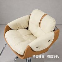 Modern Small Salon Hair Cutting Chair with Stainless Steel Base, Comfortable for Barbershop and Beauty Parlor
