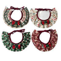 Pet Christmas Scarf with Bowknot Lace Collar for Cats and Small Dogs