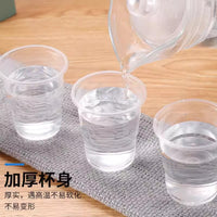 Disposable Clear Plastic Cups for Hot/Cold Beverages - Thickened, Commercial Grade