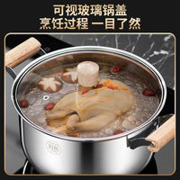 316 Stainless Steel Stockpot with Lid, Food Grade, Induction Cooktop Compatible, for Home Kitchen