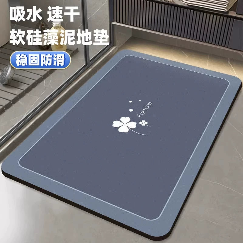 Soft Diatomaceous Earth Bathroom Mat Quick Dry Non-Slip Absorbent Floor Mat for Home Entrance