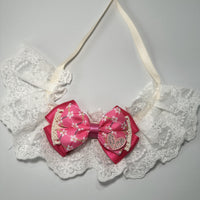 Pet Lace Bib Collar with Bow Tie for Cats and Small Dogs