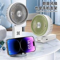 Portable USB Rechargeable Folding Handheld Mini Fan with Phone Stand