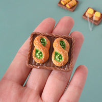 Dollhouse Miniature Simulation Bread Dessert Plate Set DIY Accessories Pretend Play Mini Ornaments for OB11 Dolls