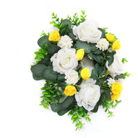 Artificial Rose Eucalyptus Wreath for Door Wall Decor