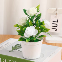 Artificial Rose Potted Plant Creative Decorative Home Greenery Indoor Outdoor Landscape Fake Flower Ornament