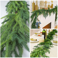 Artificial Norfolk Pine Garland and Wreath for Christmas Decoration