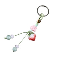 Jingdezhen Ceramic Strawberry Keychain & Bag Charm