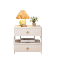 Modern Minimalist Nightstand with Storage, Small Acrylic Bedside Table for Bedroom