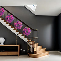 Artificial Violet Morning Glory Eucalyptus Wreath for Spring Summer Autumn Home Decor