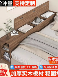 Solid Wood Slim Bedside Table with Storage, Narrow Gap Cabinet for Bedroom
