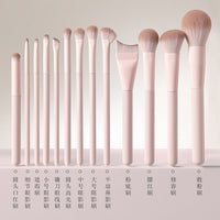 Peach Blossom Spring Makeup Brush Set - Blush, Eyeshadow, Contour, Foundation Brushes
