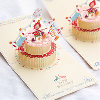 3D Pop-Up Birthday Cake Greeting Card with Music, DIY Handmade Gift Card for Employees & Friends