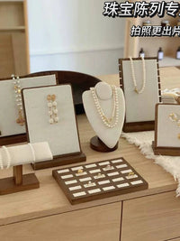 Wooden Jewelry Display Stand Necklace Bust Mannequin for Pendants and Earrings