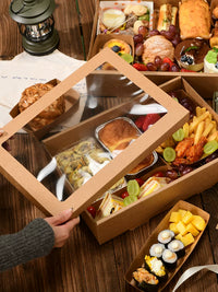 Disposable Kraft Paper Picnic Lunch Box Set for Outdoor Events