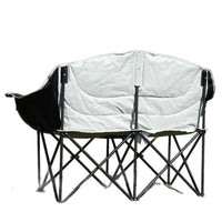 Portable Folding Double Camping Chair with Armrests - Moon Chair for Outdoor Picnic, Beach, and Leisure