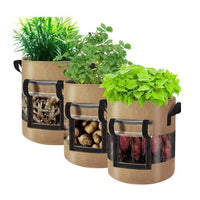 Reusable Non-Woven Potato Grow Bag with Clear Window and Handles