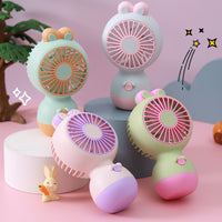 Cartoon Mini USB Rechargeable Desktop Fan Portable for Students and Gifts