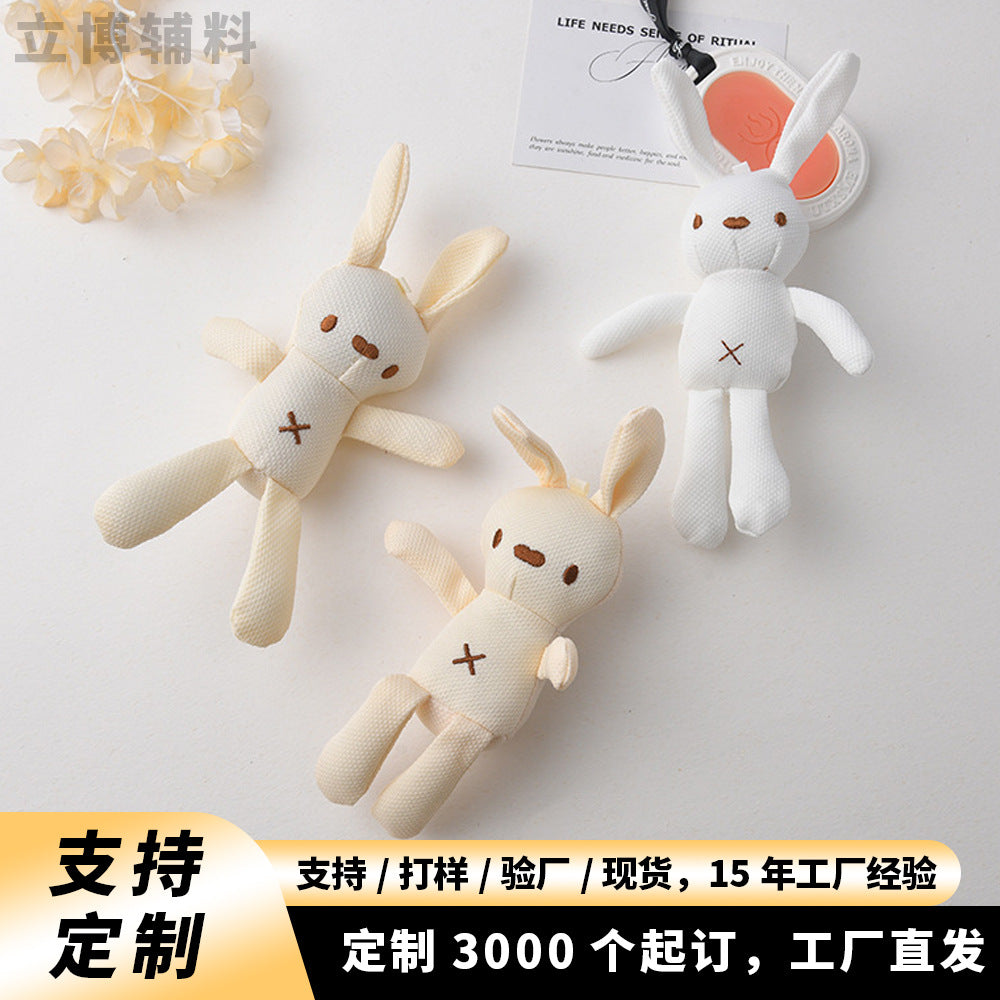Cute XO Rabbit Plush Keychain Backpack Charm