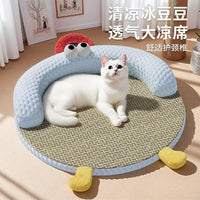 Summer Cooling Pet Bed with Removable Mat for Cats and Small Dogs