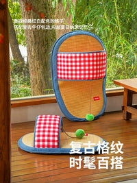 ZEZE Pet Cooling Mat Rattan Weave Slipper Bed for Cats and Dogs