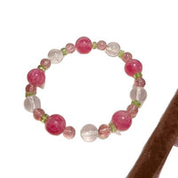 Rose Quartz and White Crystal Bracelet for Love and Luck