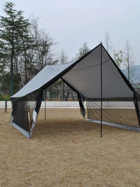 Large 8-Person Outdoor Camping Tarp with Mosquito Net - Waterproof & Sun Protection