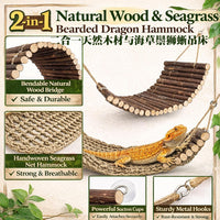 Reptile Hammock with Artificial Leaves and Vines for Terrarium Decor