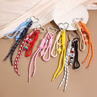 Fashionable Braided Rope Keychain with Sweet Flower Bowknot Starfish Charms for Women's Bags