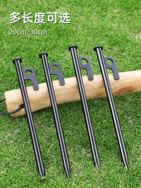 Outdoor Tent Stakes with Wind Ropes and Hammer Set for Camping and Beach Canopies