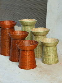 Handwoven Bamboo Storage Basket for Fruit, Vegetables, and Dry Goods Display