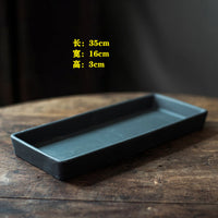 Purple Clay & Inkstone Bonsai Drip Tray for Micro Landscapes