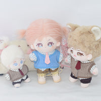 Cotton Doll Vest Uniform Outfit Set for 10cm/20cm Dolls