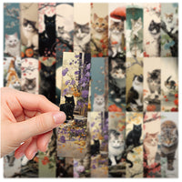 30-Pack Japanese Cat Bookmarks with Blessing Messages