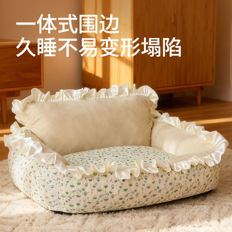All-Season Thickened Warm Pet Sofa Bed for Cats and Small to Medium Dogs