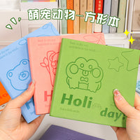Cartoon Blank Square Notebook Lay-Flat Sketchbook for Travel and Art