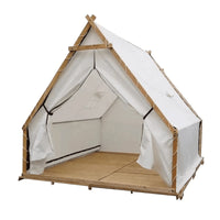Triangular Wooden Cabin Tent for Outdoor Camping, Glamping, and Events