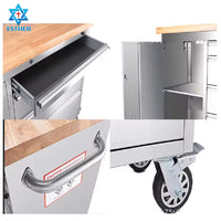 72-Inch 15-Drawer Rolling Tool Chest with Stainless Steel Worktop