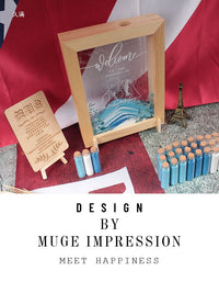 Acrylic Quicksand Guest Book Frame for Weddings and Events, European Style Ocean Theme