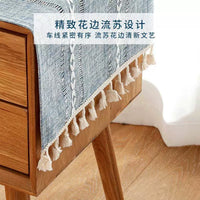 Nordic Light Luxury Cotton Linen Tassel Dustproof Cover Cloth for Bedroom Living Room Bedside Table Cabinet