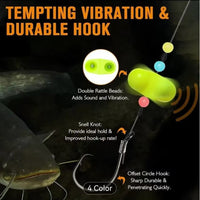 Catfish Fishing Float Rig Set with Round Hook, Cigar Float, and Bell for European Carp Fishing