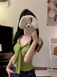 Sweet Ruffle Trim Long Sleeve Cardigan and Padded Camisole Set