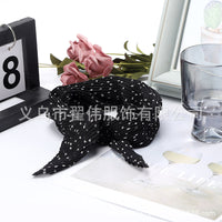 Chiffon Square Scarf with Pleated Texture and Printed Pattern