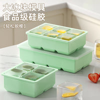 Large Silicone Ice Cube Tray with Lid for Whiskey Cocktails and Beverages