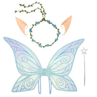 Fantasy Elf Fairy Costume Set with Wings, Headband, Ears, and Wand for Parties