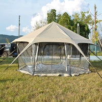 Large 8-Person Waterproof UV-Protected PVC Yurt Tent for Family Camping