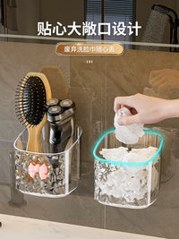 Wall-Mounted Bathroom Storage Shelf with No-Drill Installation