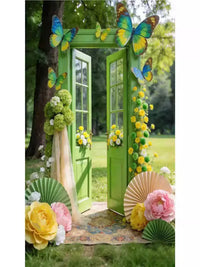 Artificial Flower Arch Outdoor Photo Booth Backdrop Rustic Floral Wreath Indoor Wedding Party Forest Theme Scene Decoration