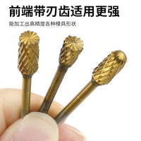 Rotary Burr Set for Metal Polishing and Deburring, Double-Cut Carbide Rotary File